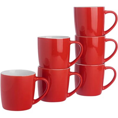 Argon Tableware Red Ceramic Mug Set - 350ml - Mug, Coffee, Tea - Mugs Argon Tableware Red Ceramic Mug Set - 350ml - Mug, Coffee, Tea - Mugs