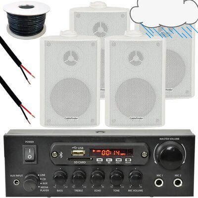 Loops Outdoor Bluetooth Speaker Kit - White - Garden Parties & BBQs Loops Outdoor Bluetooth Speaker Kit - White - Garden Parties & BBQs