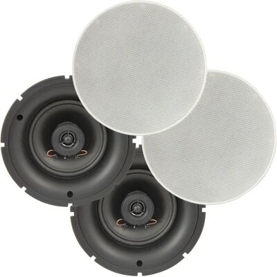 Loops 4 Pack PRO 6.5" 80W Ceiling Speakers - Wall Mount Slim Line Loops 4 Pack PRO 6.5" 80W Ceiling Speakers - Wall Mount Slim Line