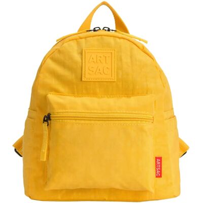 Artsac Rowan Small Front Pocket Backpack - Mustard Nylon - Unisex Artsac Rowan Small Front Pocket Backpack - Mustard Nylon - Unisex