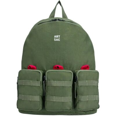 Artsac Jakson Triple Pocket Large Backpack - Khaki - Unisex - Backpack Artsac Jakson Triple Pocket Large Backpack - Khaki - Unisex - Backpack