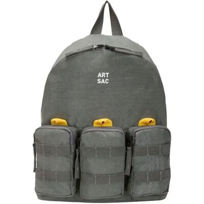 Artsac Jakson Triple Pocket Medium Backpack - Unisex - Grey - Backpack Artsac Jakson Triple Pocket Medium Backpack - Unisex - Grey - Backpack