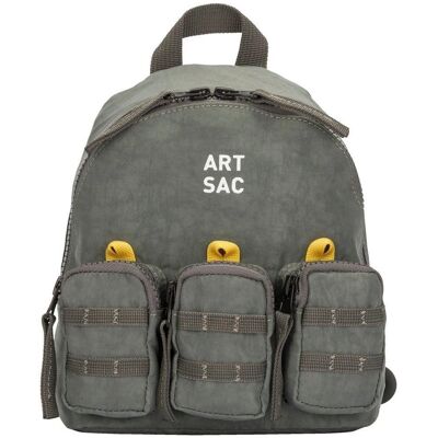 Artsac Jakson Triple Pocket Small Backpack - Water-Resistant - Grey - Unisex Artsac Jakson Triple Pocket Small Backpack - Water-Resistant - Grey - Unisex