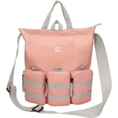Artsac Vinsent Triple Pocket Tote Bag - Pink - Unisex Artsac Vinsent Triple Pocket Tote Bag - Pink - Unisex