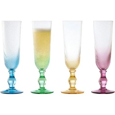 Anton Studio Designs Swirl Champagne Flutes Set of 4 Anton Studio Designs Swirl Champagne Flutes Set of 4