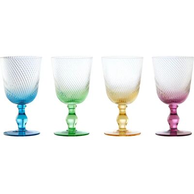 Anton Studios Anton Studio Designs Swirl 4 Piece Wine Glass Set - Wine Glasses Anton Studios Anton Studio Designs Swirl 4 Piece Wine Glass Set - Wine Glasses