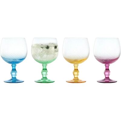 Anton Studios Swirl Gin Glass Set - 4 Piece, 700ml, Multicolor Anton Studios Swirl Gin Glass Set - 4 Piece, 700ml, Multicolor