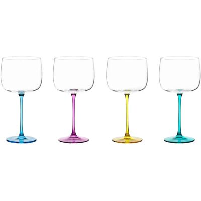 Anton Studio Designs Gala Set of 4 Vivid Multi-Colored Gin Glasses - Gin Glasses Anton Studio Designs Gala Set of 4 Vivid Multi-Colored Gin Glasses - Gin Glasses