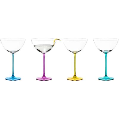 Anton Studio Designs Gala Martini Cocktail Glasses - Set of 4, 250ml, Assorted Anton Studio Designs Gala Martini Cocktail Glasses - Set of 4, 250ml, Assorted