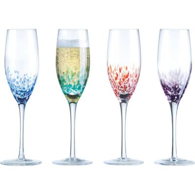 Anton Studio Designs Set of 4 Speckle Flute Glasses - Glassware Anton Studio Designs Set of 4 Speckle Flute Glasses - Glassware