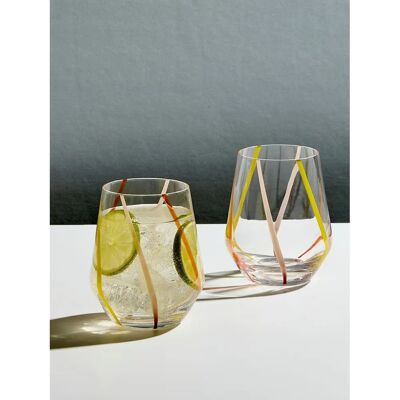 Anton Studio Designs Rio Citrus Set of 2 Double Old Fashioned Glass Tumblers Anton Studio Designs Rio Citrus Set of 2 Double Old Fashioned Glass Tumblers