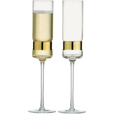 Anton Studios Anton Studio Designs Set of 2 SoHo Champagne Flutes Gold - Champagne Flutes Anton Studios Anton Studio Designs Set of 2 SoHo Champagne Flutes Gold - Champagne Flutes