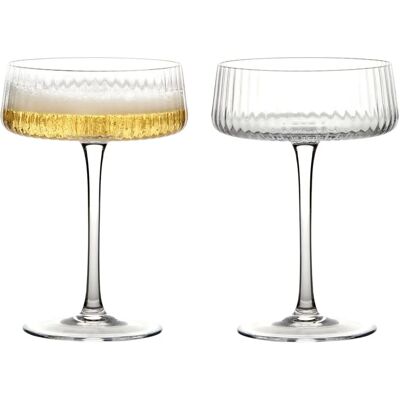 Anton Studio Designs Empire Glass Champagne Saucer Set of 2 - Champagne Saucers Anton Studio Designs Empire Glass Champagne Saucer Set of 2 - Champagne Saucers