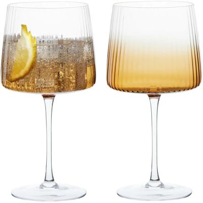 Anton Studio Designs Empire Amber Gin Glasses Set of 2 Anton Studio Designs Empire Amber Gin Glasses Set of 2