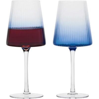 Anton Studio Designs Empire Set of 2 Blue Wine Glasses Anton Studio Designs Empire Set of 2 Blue Wine Glasses
