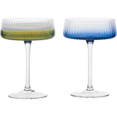 Anton Studio Designs Empire Blue Champagne Saucers Set of 2 - Champagne Saucers Anton Studio Designs Empire Blue Champagne Saucers Set of 2 - Champagne Saucers