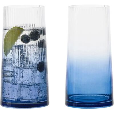 Anton Studio Designs Empire 550ml Blaue Hiball-Gläser - Glaswaren Anton Studio Designs Empire 550ml Blaue Hiball-Gläser - Glaswaren