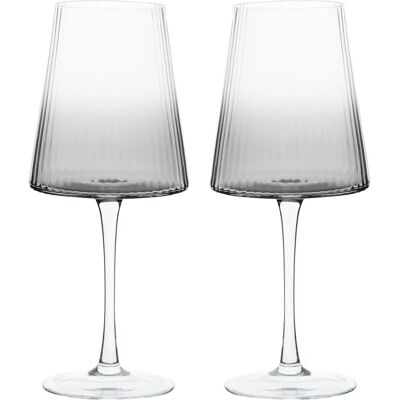 Anton Studio Designs Empire Smoke Wine Glass Set of 2 Anton Studio Designs Empire Smoke Wine Glass Set of 2