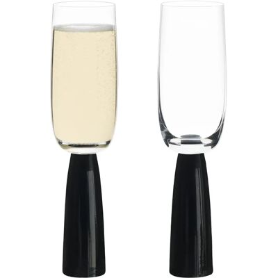 Anton Studios Oslo Set of 2 Champagne Flutes Black - Champagne Flutes Anton Studios Oslo Set of 2 Champagne Flutes Black - Champagne Flutes