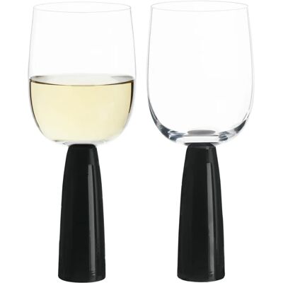 Anton Studios Oslo Set of 2 Black Wine Glasses Anton Studios Oslo Set of 2 Black Wine Glasses