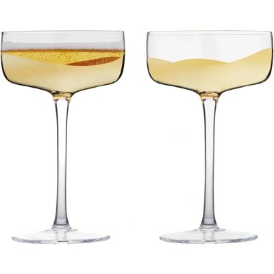 Anton Studio Designs Wave Set of 2 Champagne Saucers Gold - Champagne Saucers Anton Studio Designs Wave Set of 2 Champagne Saucers Gold - Champagne Saucers