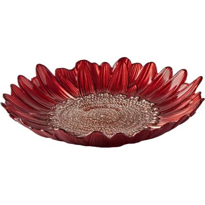 Anton Studio Designs - Glass Red Sunflower Bowl - 32cm Anton Studio Designs - Glass Red Sunflower Bowl - 32cm