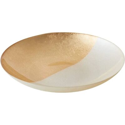 Anton Studios White and Gold Fusion Bowl - Decorative Bowl Anton Studios White and Gold Fusion Bowl - Decorative Bowl
