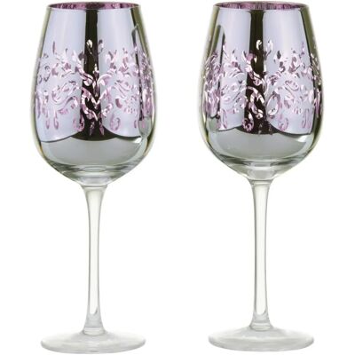 Artland Filigree Wine Glasses Lilac Set of 2 - Wine Glasses Artland Filigree Wine Glasses Lilac Set of 2 - Wine Glasses