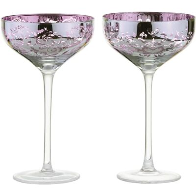 Artland Lilac Filigree Champagne Saucers - Champagne Saucers Artland Lilac Filigree Champagne Saucers - Champagne Saucers