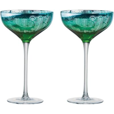 Artland Peacock 2 Piece Champagne Saucer Set - Champagne Saucers Artland Peacock 2 Piece Champagne Saucer Set - Champagne Saucers