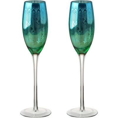 Artland Peacock 2-Piece Champagne Flute Set - Champagne Flute Set Artland Peacock 2-Piece Champagne Flute Set - Champagne Flute Set