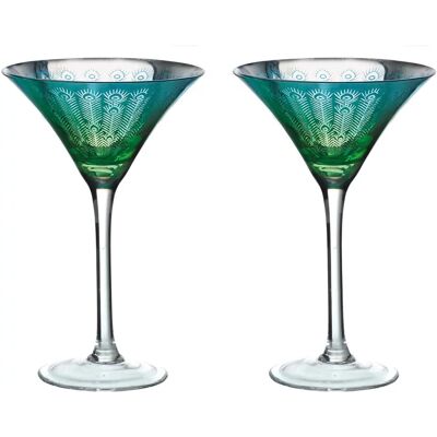 Artland Peacock 2-Piece Martini Glass Set - Martini Glasses Artland Peacock 2-Piece Martini Glass Set - Martini Glasses