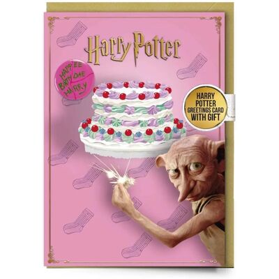 Cartão de felicitações Harry Potter Dobby com broche - Aniversário Cartão de felicitações Harry Potter Dobby com broche - Aniversário