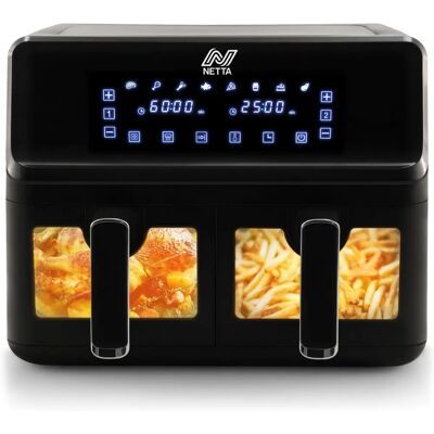 NETTA 8L Dual-Basket Air Fryer - Black - Air Fryer NETTA 8L Dual-Basket Air Fryer - Black - Air Fryer