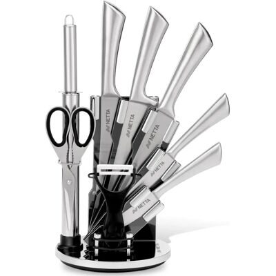 NETTA - 8 Piece - Stainless Steel - Kitchen Knife Set NETTA - 8 Piece - Stainless Steel - Kitchen Knife Set