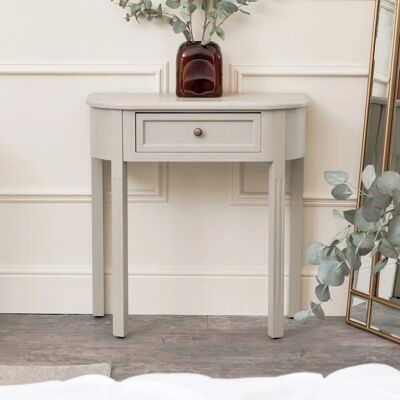 Daventry - Grey Half Moon Table - Taupe-Grey - Console Table Daventry - Grey Half Moon Table - Taupe-Grey - Console Table