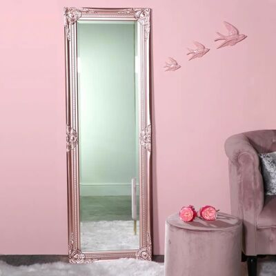 Melody Maison Tall Ornate Rose Gold Pink Mirror - Mirror Melody Maison Tall Ornate Rose Gold Pink Mirror - Mirror