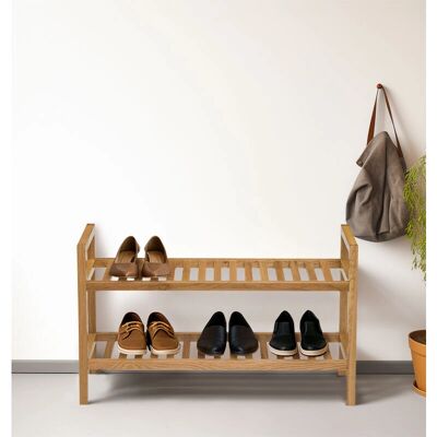 Hallowood Furniture - Waverly Oak Shoe Rack - Shoe Storage Rack Hallowood Furniture - Waverly Oak Shoe Rack - Shoe Storage Rack