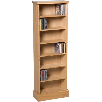 Hallowood Furniture - Oak - Six Shelves - CD Storage Rack Hallowood Furniture - Oak - Six Shelves - CD Storage Rack