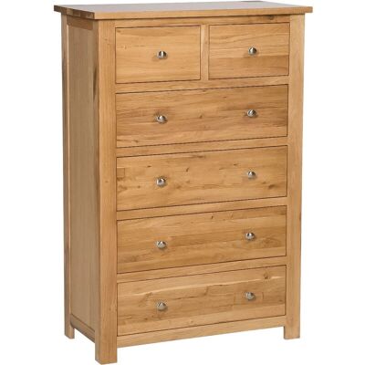 Hallowood Furniture - TallOak2over4 - Oak - Chest Of Drawers Hallowood Furniture - TallOak2over4 - Oak - Chest Of Drawers