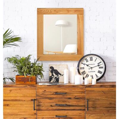 Hallowood Furniture - Large Wall Mirror - Oak - 68cm - Mirror Hallowood Furniture - Large Wall Mirror - Oak - 68cm - Mirror