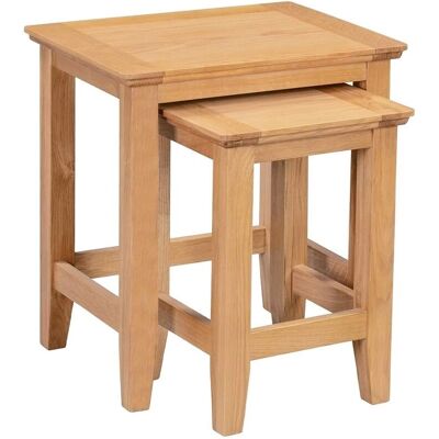 Hallowood Furniture - Nest Of Tables - Oak Hallowood Furniture - Nest Of Tables - Oak