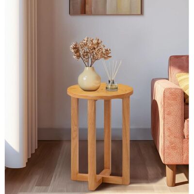 Hallowood Furniture - WavRlam300 - Oak - Small - Side Table Hallowood Furniture - WavRlam300 - Oak - Small - Side Table