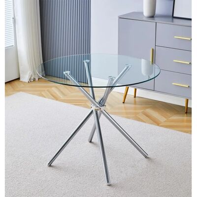 Hallowood Furniture - Dining Table - 90cm Round Glass Hallowood Furniture - Dining Table - 90cm Round Glass
