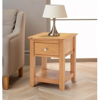 Hallowood Furniture - Oak Lamp - Solid Oak - Drawer - Table Hallowood Furniture - Oak Lamp - Solid Oak - Drawer - Table