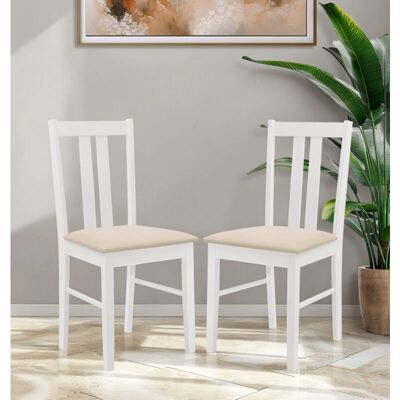 Hallowood Furniture - White Painted Wooden Chairs - White Hallowood Furniture - White Painted Wooden Chairs - White