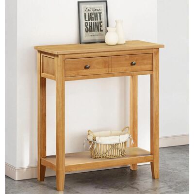 Hallowood Furniture - Console Table - Rubberwood - Oak Veneer Hallowood Furniture - Console Table - Rubberwood - Oak Veneer