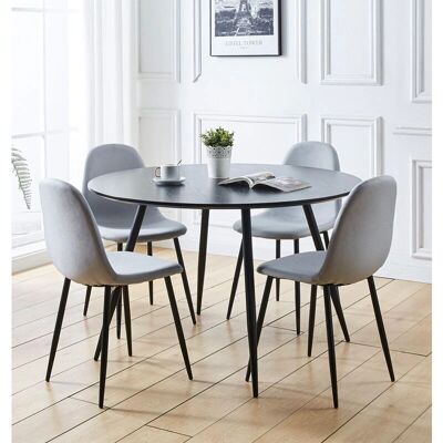 Hallowood Furniture - Table Set - Black - Round - Dining Table Set Hallowood Furniture - Table Set - Black - Round - Dining Table Set