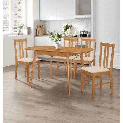Hallowood Furniture - Dining Set - Butterfly Leaf - Warm Cream Hallowood Furniture - Dining Set - Butterfly Leaf - Warm Cream