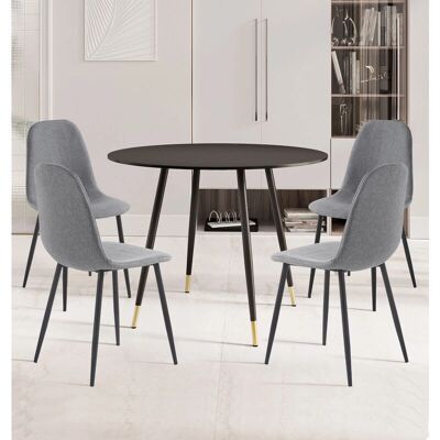 Hallowood Furniture - Round Table Set - Black - Small - Dining Set Hallowood Furniture - Round Table Set - Black - Small - Dining Set
